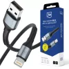 3mk Hyper Cable N-SERIES USB-A uz Lightning 1m 5V/2.4A 12W Melns