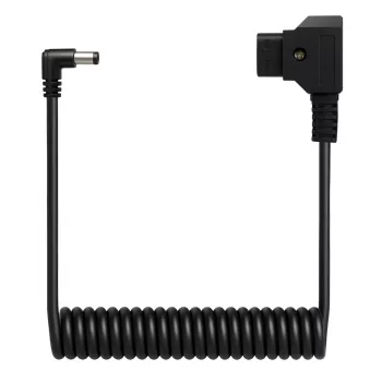 Newell D-Tap uz DC 5.5x2.5mm spirālveida barošanas kabelis, 90cm, melns