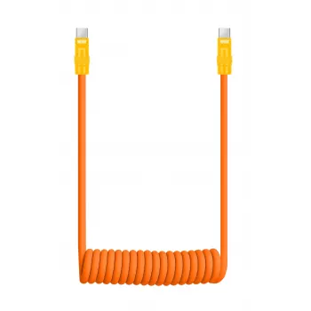 Newell USB-C uz USB-C kabelis 100 W, 1,5 m, silikona, spirālveida, oranži dzeltens