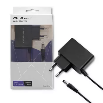 Qoltec 15W sienas barošanas adapteris 7.5V 2A ar 5.5x2.1mm cilindrisko spraudni