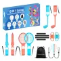 HURTEL Family Accessories Pack 15 in 1 Nintendo Switch 2 konsolei - oranžs un zils komplekts