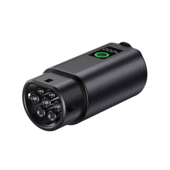 HURTEL V2L Adapter Type 2 uz Schuko 3500W ar jaudas displeju un maciņu - Melns