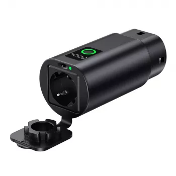 HURTEL V2L Adapter Type 2 uz Schuko 3500W ar jaudas displeju un maciņu - Melns