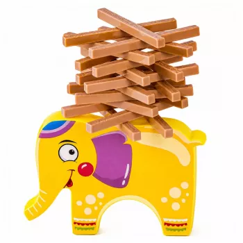 LEAN TOYS Balancing Elephant būvēšanas spēle ar klucīšiem - 61 gab.