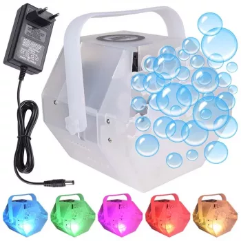 LIGHT4ME BUBBLE LED Kompakts burbuļu ģenerators ar RGB apgaismojumu, melns, 25W, 0.6L tvertne