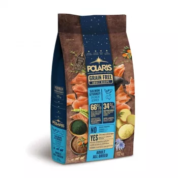 POLARIS Grain-Free sauso suņu barība ar lasi un tītaru - 12kg