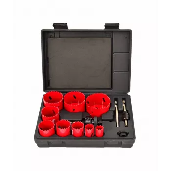 AWTOOLS Bimetal urbjzāģu komplekts 19-64 mm, 13 gab. ar 2 turētājiem un maciņu