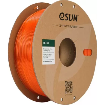 eSUN PETG+ 1.75 mm caurspīdīgi oranžs pavediens 1 kg papīra spole