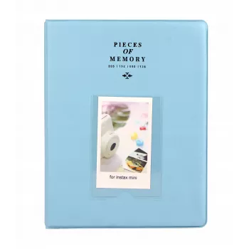 LOVEINSTANT lielais fotoalbums 128 fotogrāfijām Instax Mini 7 8 9 11 gaiši zils