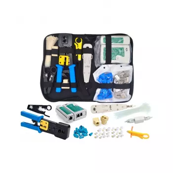 System Pass Through Network Toolkit E5948 - RJ45 gofrēšanas knaibles, kabeļu testeris, punch down instruments, pārnēsāšanas soma
