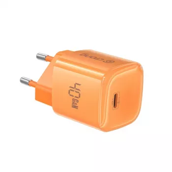 Crong NEO GaN lādētājs 40W USB-C PD 3.2 ar AVS (Oranžs)