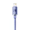 Baseus Crystal Shine Lightning to USB-A kabelis 1,2 m purpursarkanā krāsā, 2,4 A ātra uzlāde