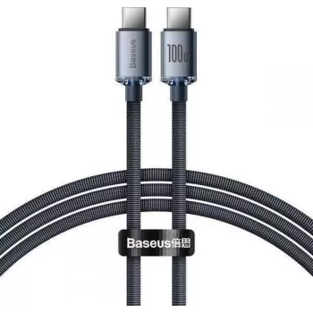 Baseus Crystal Shine USB-C uz USB-C kabelis 100W PD 1,2m Melns