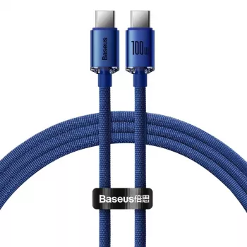 Baseus USB-C uz USB-C Crystal Shine kabelis 100W 1,2m zils