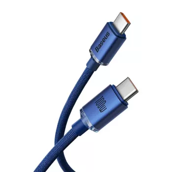 Baseus USB-C uz USB-C Crystal Shine kabelis 100W 1,2m zils