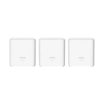 Tenda MX3 (3 komplekts) AX1800 Whole Home Mesh Wi-Fi 6 sistēma, divu joslu, 2x Gigabit porti katram mezglam, pārklājums līdz 6000 kv. pēdām, balta