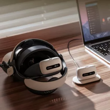 BOBOVR BM60-2 Dual 6500mAh akumulatoru komplekts ar uzlādes dokstaciju M3 Pro+ un M3 siksnu stiprinājumiem - balts