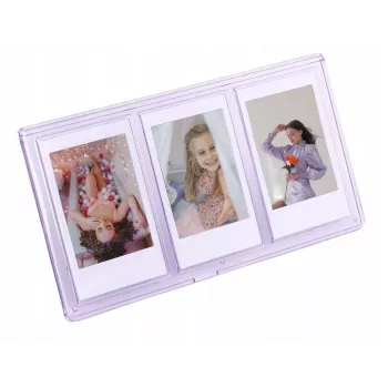 LOVEINSTANT stāvošs trīskāršs foto rāmis Instax Mini un Zink 2x3 collu fotogrāfijām – purpura