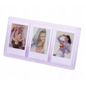 LOVEINSTANT stāvošs trīskāršs foto rāmis Instax Mini un Zink 2x3 collu fotogrāfijām – purpura