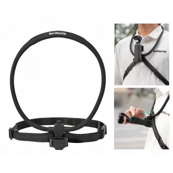 SUNNYLIFE Elastīgs kakla stiprinājums DJI Osmo Pocket 3/4 un POV darbības kamerām, melns