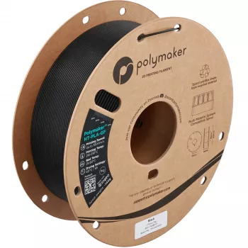 Polymaker HT-PLA-GF 1,75 mm melns 1 kg stikla šķiedras pastiprināts PLA pavediens