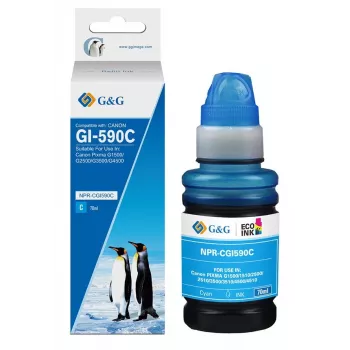 G&G tintes pildīšanas pudele Canon GI-590C ciāna 70ml, uz krāsvielu bāzes
