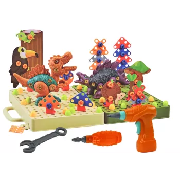 LEAN TOYS 3D konstruktors DIY Dinozauri ar urbi un skrūvgriezi