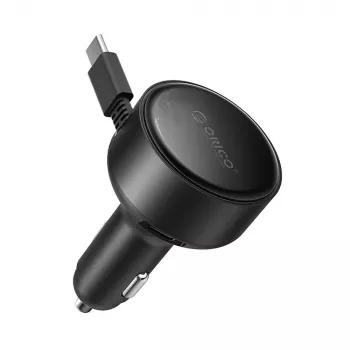 ORICO FC-60-2C 60W ievelkamais USB-C auto lādētājs - melns