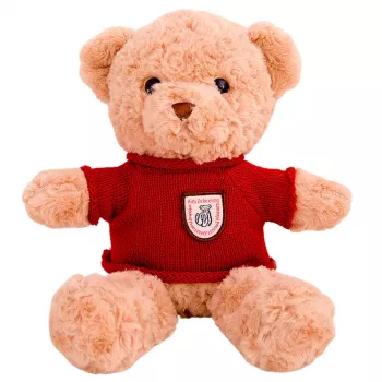 LEAN TOYS plīša lācītis ar sarkanu džemperi, 40 cm