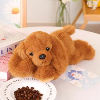 LEAN TOYS Plush Cocker Spaniel suns ar svērtām ķepām brūns 30 cm