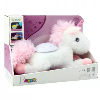 LEAN TOYS Plush Unicorn Sleeping Cuddly Toy ar projektoru un skaņu
