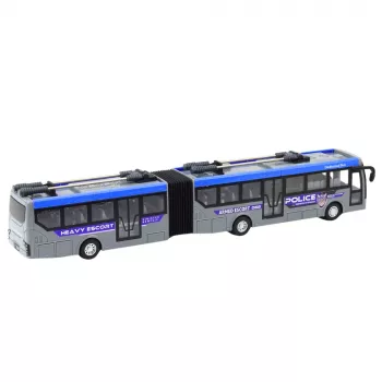 LEAN TOYS RC policijas locītavas autobuss ar tālvadību un gaismām, pelēks 1:32