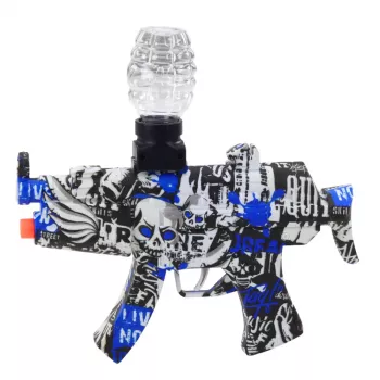 LEAN TOYS elektriskais gēla bumbiņu blasteris Graffiti balts zils