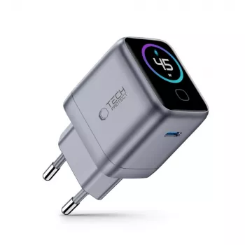TECH-PROTECT POWERVISION NC45W-GAN 1 portu tīkla lādētājs PD 45W tumši pelēks