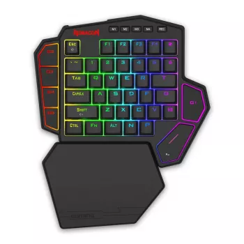 Redragon K585RGB-M DITI Magnetic vienas rokas RGB mehāniskā spēļu tastatūra, 42 taustiņi, Outemu Blue slēdži, noņemams magnētiskais plaukstas balsts, USB-C, melna