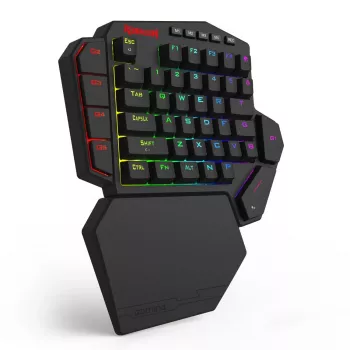 Redragon K585RGB-M DITI Magnetic vienas rokas RGB mehāniskā spēļu tastatūra, 42 taustiņi, Outemu Blue slēdži, noņemams magnētiskais plaukstas balsts, USB-C, melna