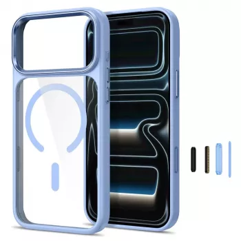 Tech-Protect Magmat MagSafe caurspīdīgais maciņš iPhone 17 Pro Max / 18 Pro Max - gaiši zils/caurspīdīgs
