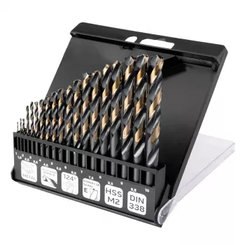 NEO TOOLS HSS-CNC metāla urbju komplekts, 124°, Pro-Tec, 1.0-10.0 mm, 19 gab.