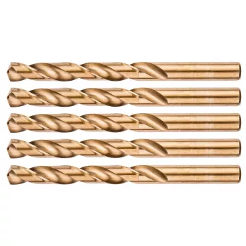 NEO TOOLS HSS-Co kobalta urbjmašīnas metālam, 12,0 mm, 5 gab. komplekts (DIN 338, 135° šķeltā smaile)