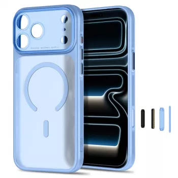 TECH-PROTECT MagPrime MagSafe Clear Case iPhone 17 Pro Max / 18 Pro Max – matēti gaiši zils
