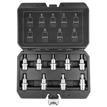 NEO TOOLS 9 daļu Torx uzgriežņu atslēgu komplekts, 1/2 inch piedziņa, 55 mm, T20-T60, CrV tērauds