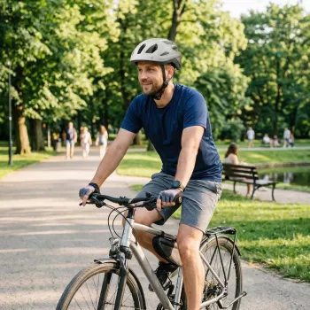 Vayox Active velo ķivere ar LED gaismu, balta-melna, M izmērs (54-58 cm)
