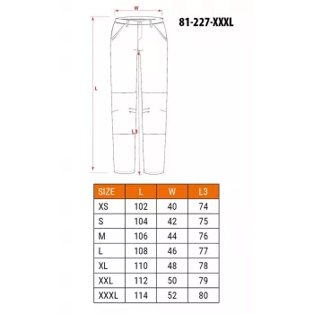 NEO TOOLS 81-227-XXXL aizsargājošas darba bikses pelēkā/melnā krāsā XXXL