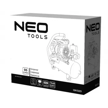 NEO TOOLS TOP-12K020 24L eļļas kompresors, 1,5 kW, 8 bar, 180 L/min, 230V
