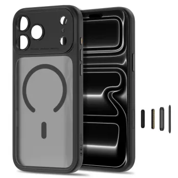 TECH-PROTECT MagPeak MagSafe caurspīdīgs iPhone 17 Pro / 18 Pro maciņš, matēti melns
