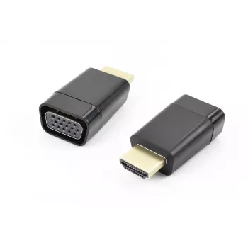 Accura HDMI–VGA adapteris ar audio, vīrietis–sieviete, 1080p, melns