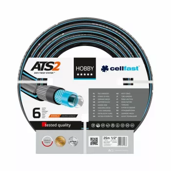 CELLFAST HOBBY ATS 1 dārza šļūtene 10 m – 1/2 collu 3-slāņu PVC, pretgriešanās, 20 bar, UV un aļģu izturīga, zaļa/dzeltena