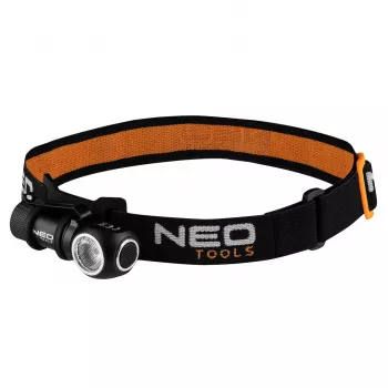 NEO TOOLS uzlādējama galvas lampa 600 lm ar USB magnētisko lādēšanu CREE XPG3 LED