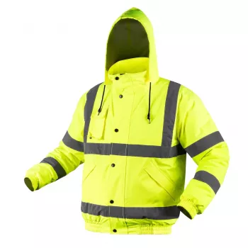 NEO TOOLS 81-712-M Brīdinājuma Bomber Darba Jaka, Viegli Izolēta, Fluorescējoši Dzeltena, M izmērs