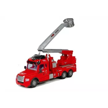 LEAN TOYS Fire Truck ar kāpnēm un tālvadību 1:14 mērogs 2.4GHz ūdens smidzinātājs, gaismas un skaņas